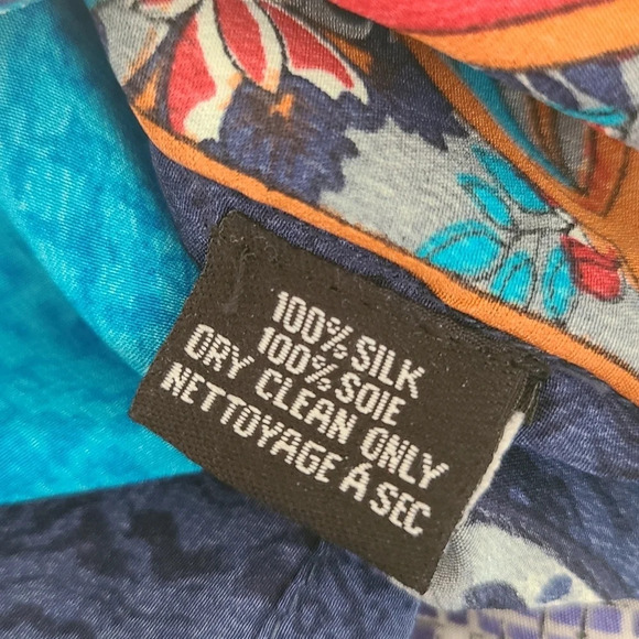 Tolani Boho Blue Silk Handkerchief Floral Top S - Picture 6 of 6